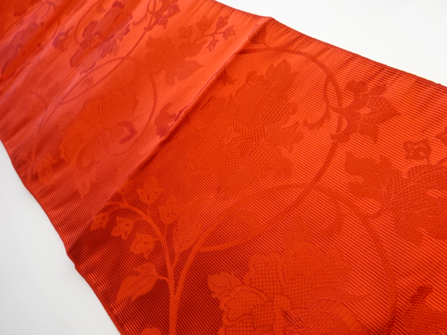 JAPANESE KIMONO / VINTAGE NAGOYA OBI / WOVEN PEONY ARABESQUE